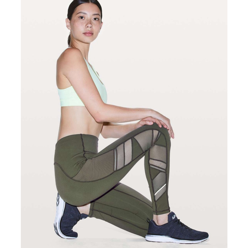 Lululemon Speed Up Tight 28 Inch Mesh Camo Green